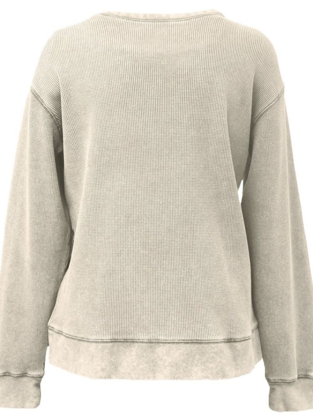 Retro Belle of the Brawl Women's Mini Waffle Crew NATURAL - Picture 3 of 4